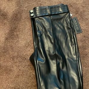 PU Leather Pleated pants
